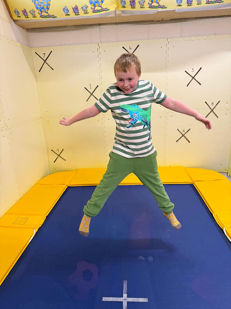 Trampoline Play (or Rebound Therapy) encourages participation and improved well-being through play.