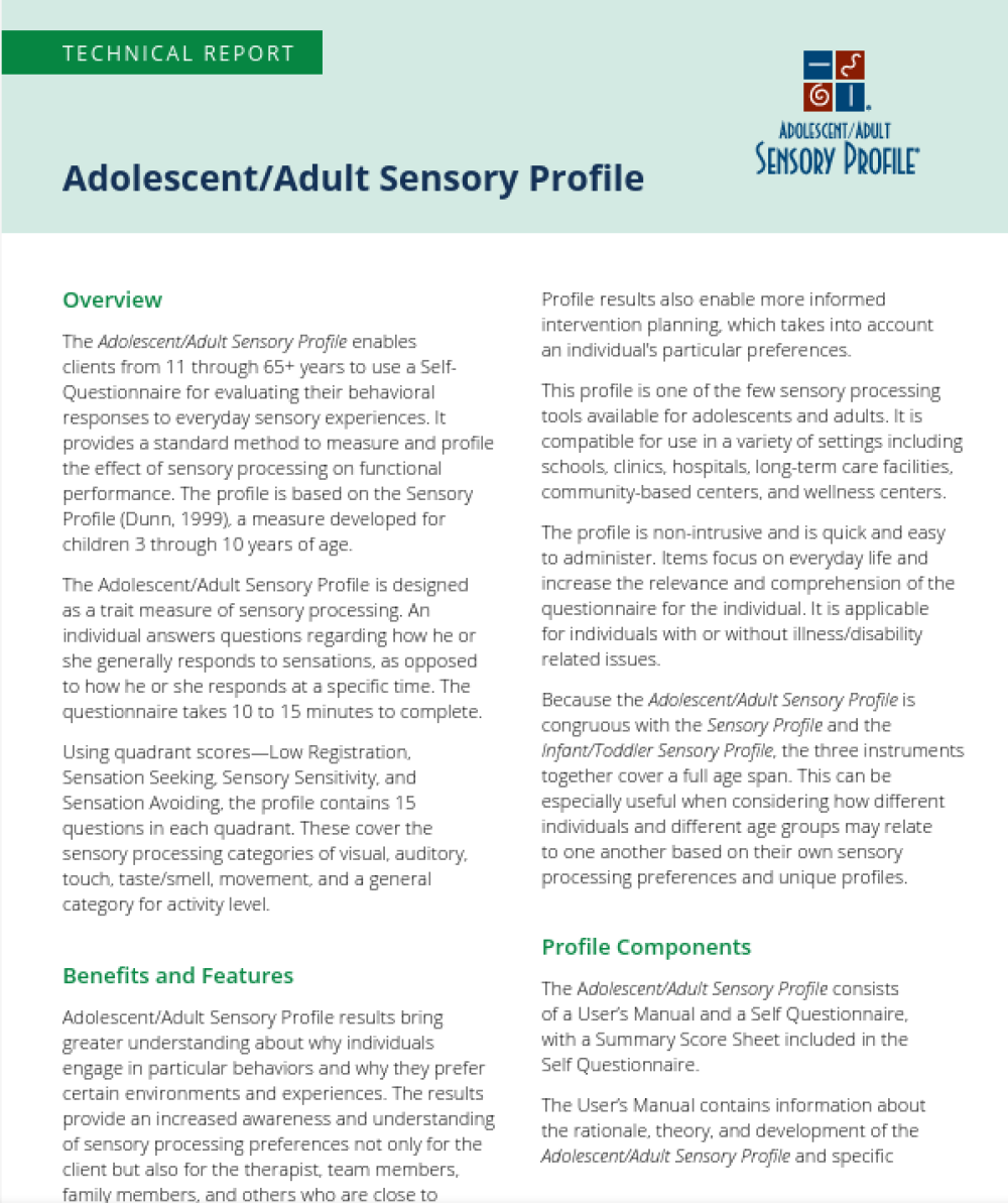 Sensory Profile Scoring Sheet Haley Vu On LinkedIn Sensory Profile Scoring Sheet Haley Vu On LinkedIn